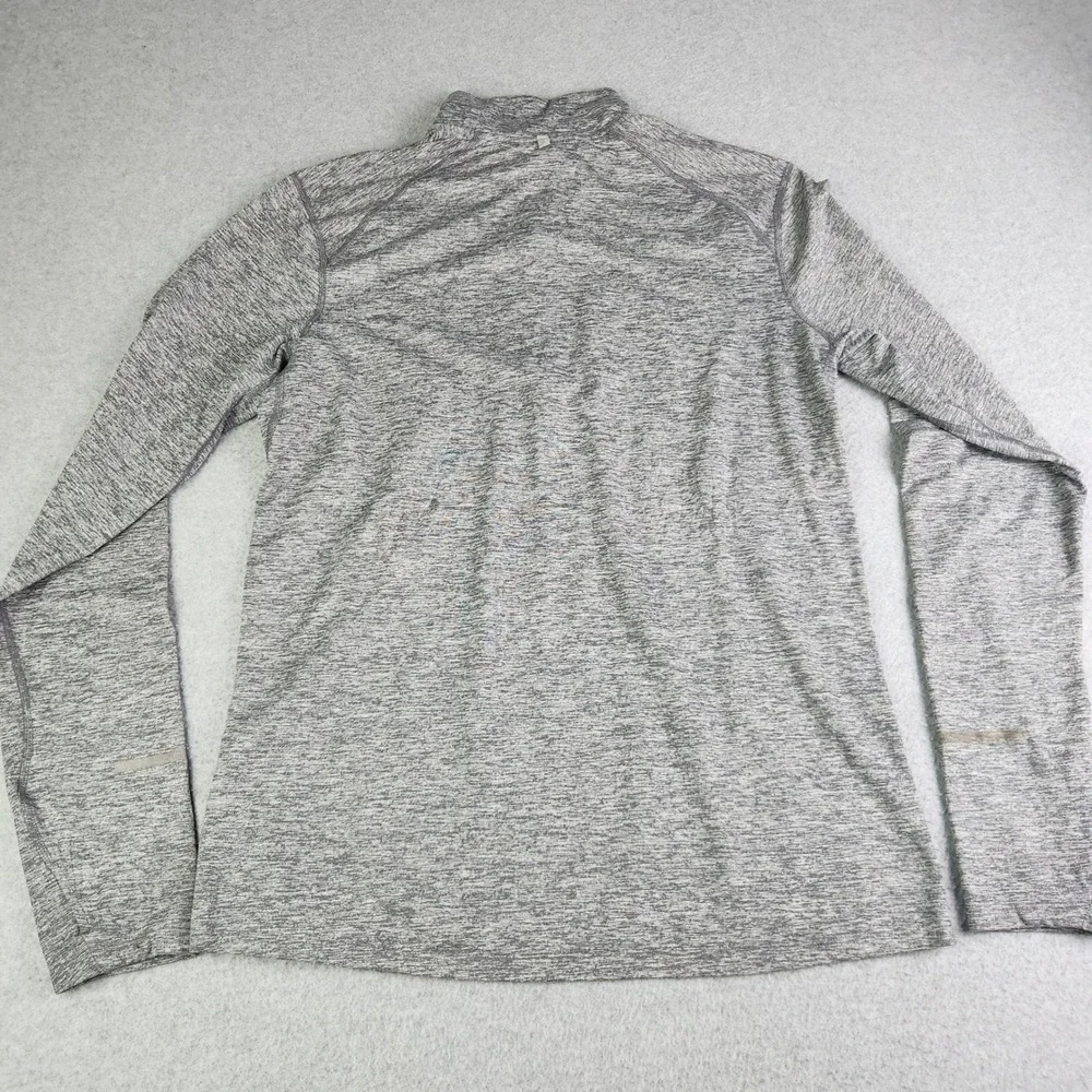 Nike Shirt Mens M Gray Running Reflective Performance Base Layer Stretch 1/4 Zip